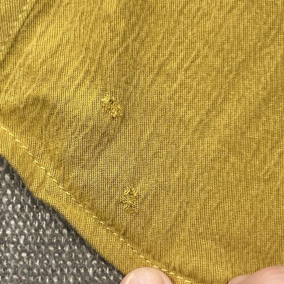 Anthropologie The Odells Dress Womens XS 3/4 Sleeve Mustard Yellow *Flaw* - Picture 3 of 7